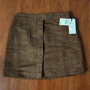 Melrose and Market Brown Suede Midi Skirt